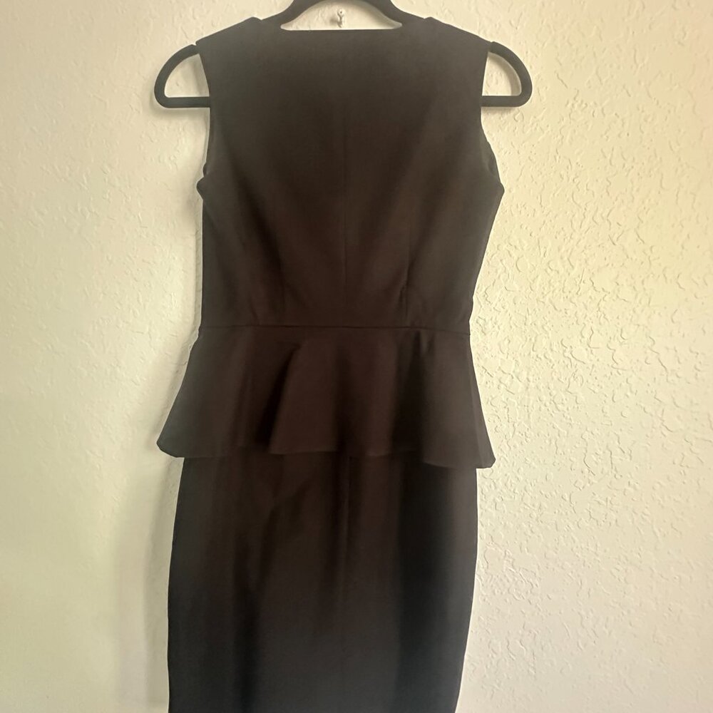 FINAL PRICE The Limited Black Front Zipper Peplum Dress Size 0 - Picture 5 of 7